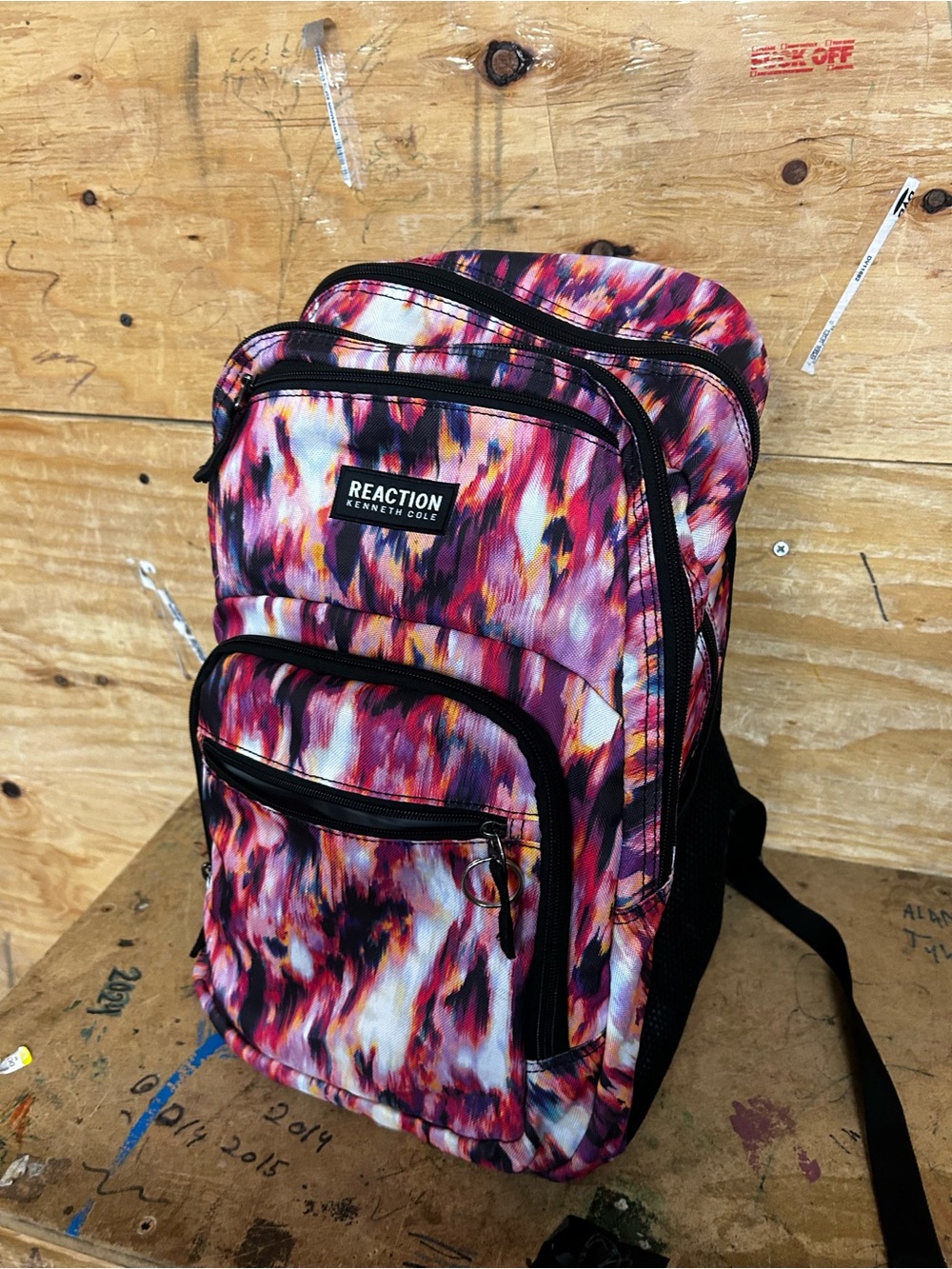 Kenneth Cole Reaction Women’s Pink, Purple and White Pattern Backpack